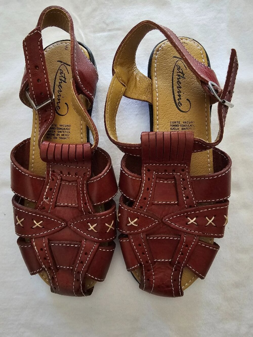 Women's Leather Handmade Mexican Woven Sandals. NEW